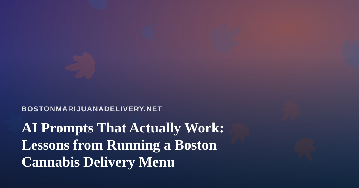 AI Prompts That Actually Work: Lessons from Running a Boston Cannabis Delivery Menu