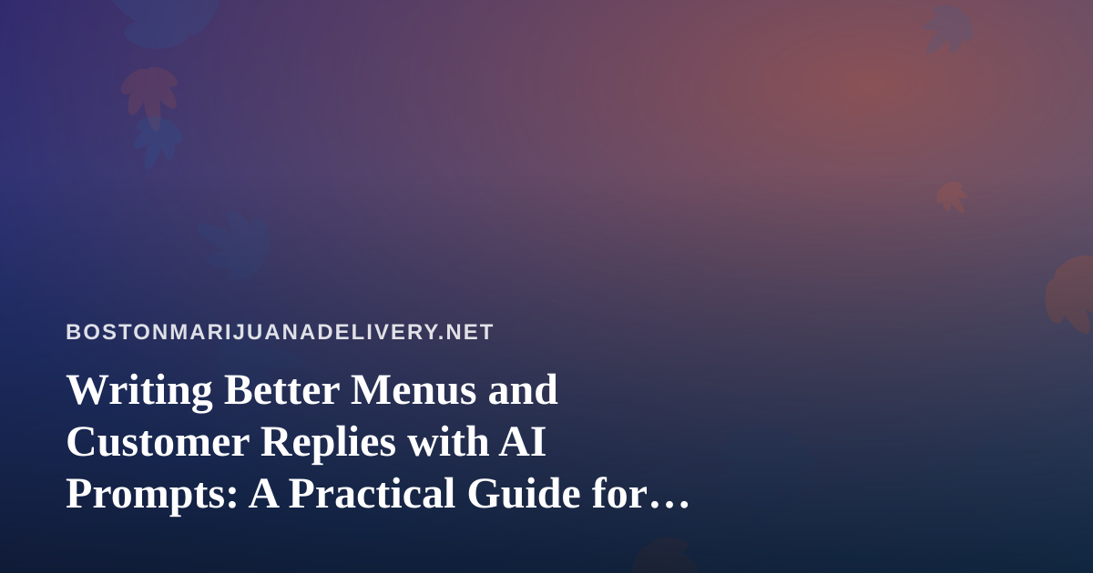 Writing Better Menus and Customer Replies with AI Prompts: A Practical Guide for Boston Delivery Teams